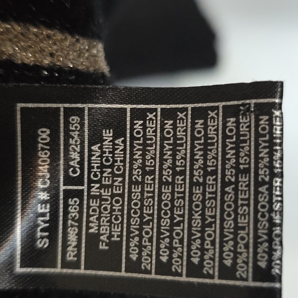 cupcakes & cashmere Anthropologie Black and Silver Striped Mock Neck Sweater - Picture 5 of 7